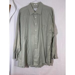 Joseph Abboud Men’s Non Iron Green Dress Shirt 19 34/35 80's 2 ply